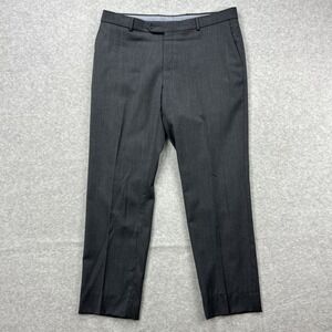 Ballin Dress Pants Mens 38x30 Gray Super 120s Wool Comfort Eze‎ Trouser Slacks